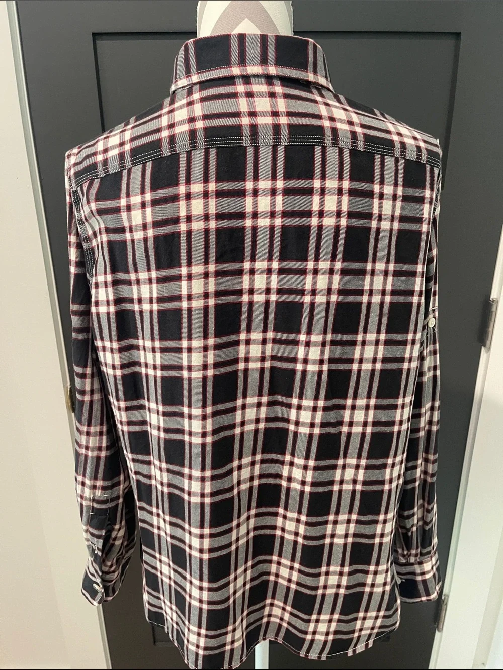 Ralph Lauren Plaid Preppy Cotton Button Down Shirt With Roll Tab Sleeve Size L - Picture 7 of 8